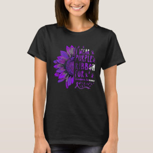 T-shirt Tournesol Je porte du ruban pourpre pour Scleroder
