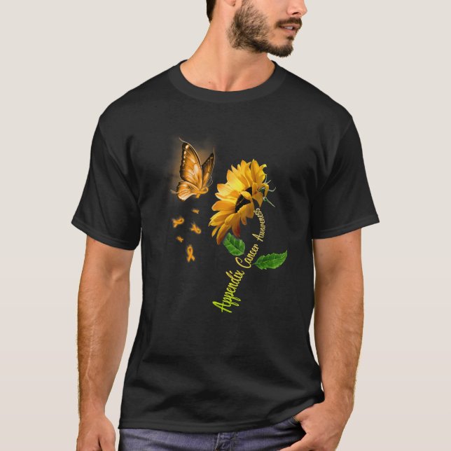 T-shirt Tournesol papillon Annexe Sensibilisation au cance (Devant)