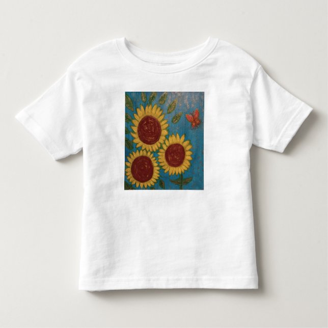 T-shirt tournesol pour bambins (Devant)