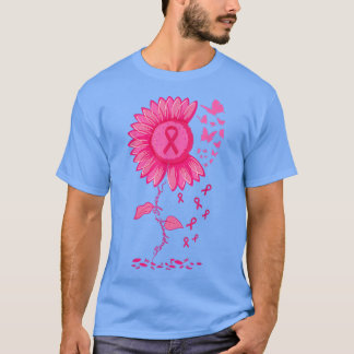 T-shirt Tournesol rose Ruban Cérébrale cancer du sein Aver