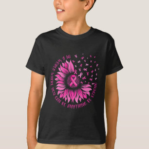 T-shirt Tournesol rose Ruban Papillon Cancer du sein Awar