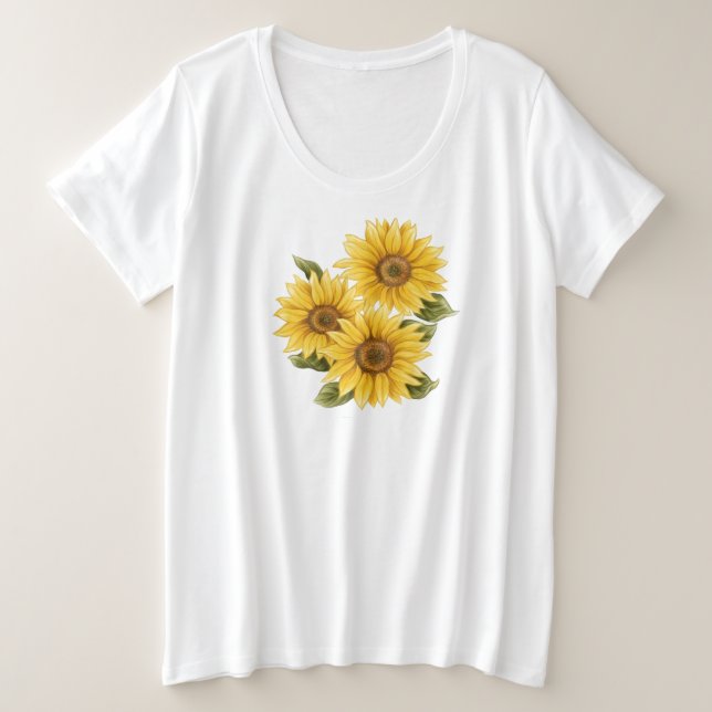 T-shirt tournesol vintage (Design devant)
