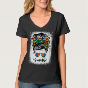 T-shirt Tournesols blanchis Gaga Vie Messagerie Cheveux Bu