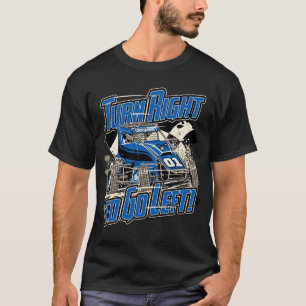 T-shirt Tournez à droite pour aller à gauche ! - Bleu - 