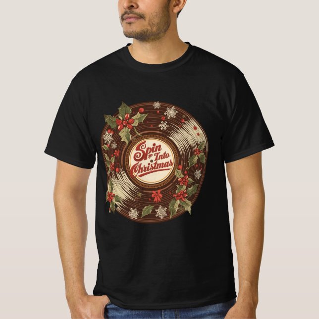 T-shirt Tournez dans Noël – Conception de vacances amusant (Devant)