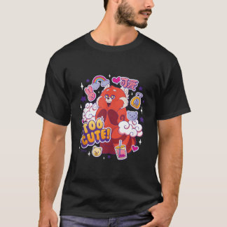 T-shirt Tournez le panda rouge trop rouge