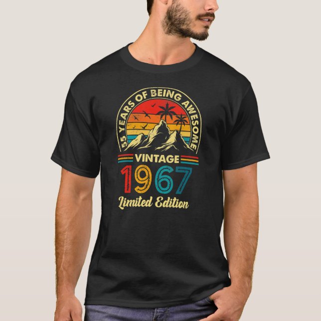 T-shirt Tourning 55 Birthday Decorations Men 55th BDay (Devant)