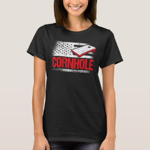 T-shirt Tournoi Cornhole Corn Hole Rouge Blanc