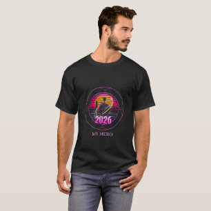 T-shirt Tournoi de football 2026 Emblème Rétro Néon Graphi