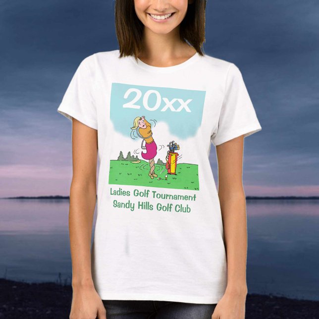 T-shirt Tournoi de golf féminin personnalisé (Créateur téléchargé)