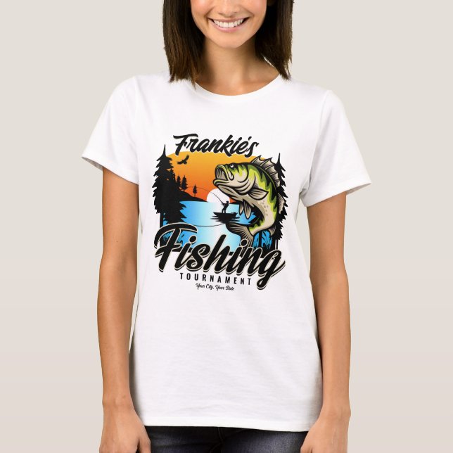 T-shirt Tournoi de pêche personnalisé Truite pêcheur (Devant)