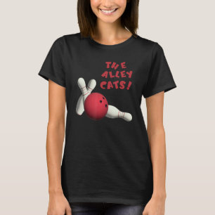 T-shirt Tournois Équipes Quilleurs Chats Drôles Allée
