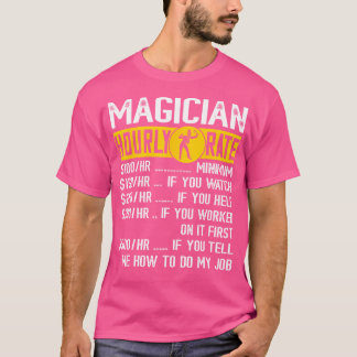 T-shirt Tours de magie de magicien Tarif horaire Cartes ma