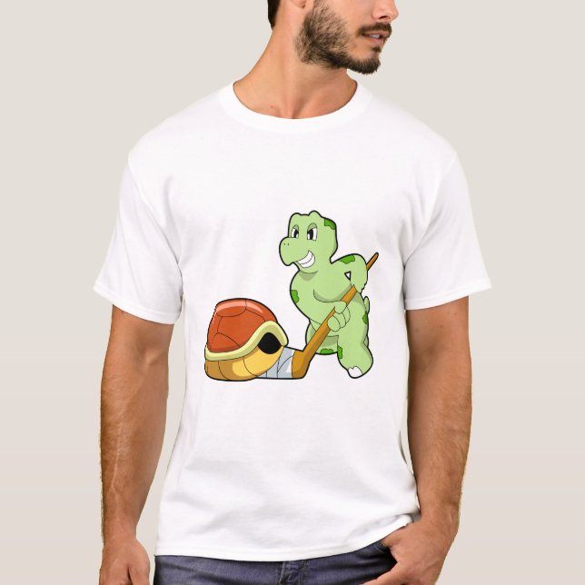 T-shirt Tourterelle Hockey sur glace Canne de hockey sur g (Devant)