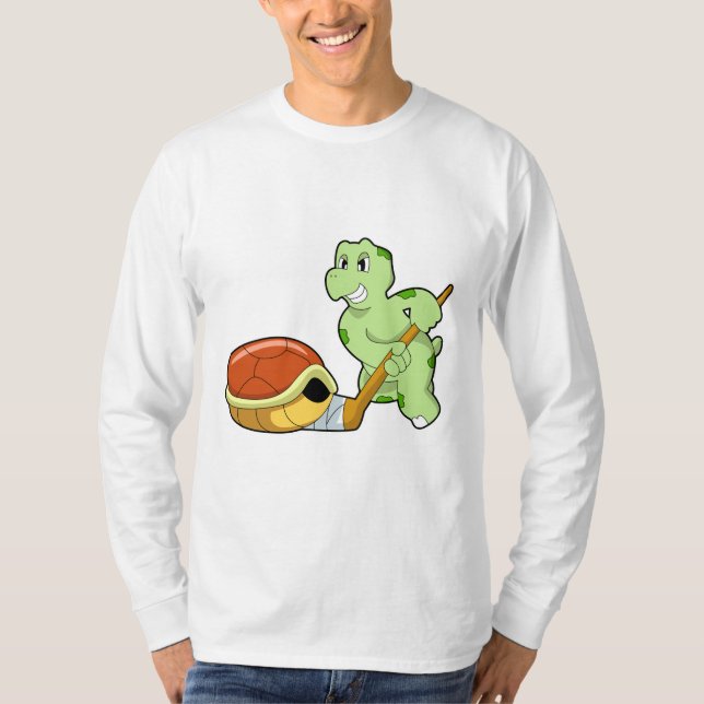 T-shirt Tourterelle Hockey sur glace Canne de hockey sur g (Devant)