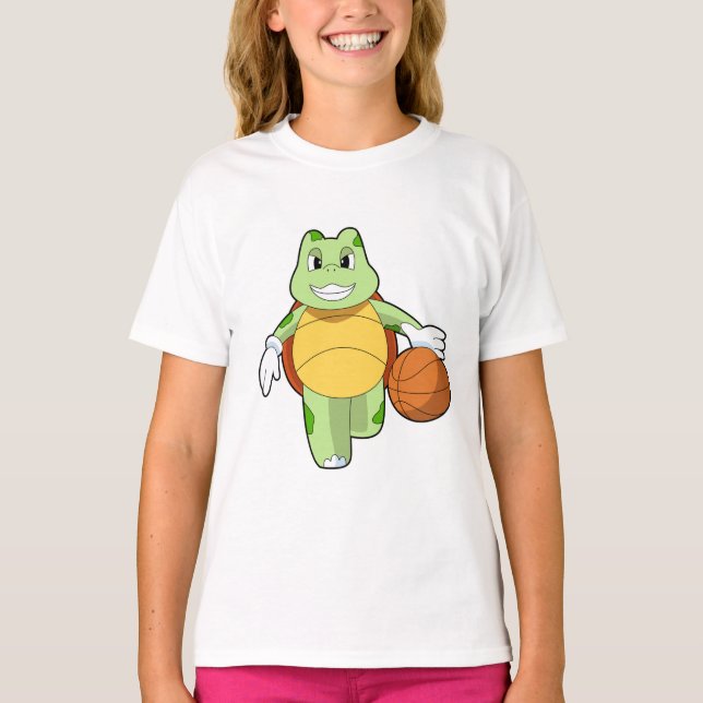 T-shirt Tourtle as basketball player with basketball.PNG (Devant)