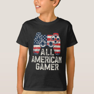T-shirt Tous Gamer Américain 4 juillet Jeu Vidéo Jeu M