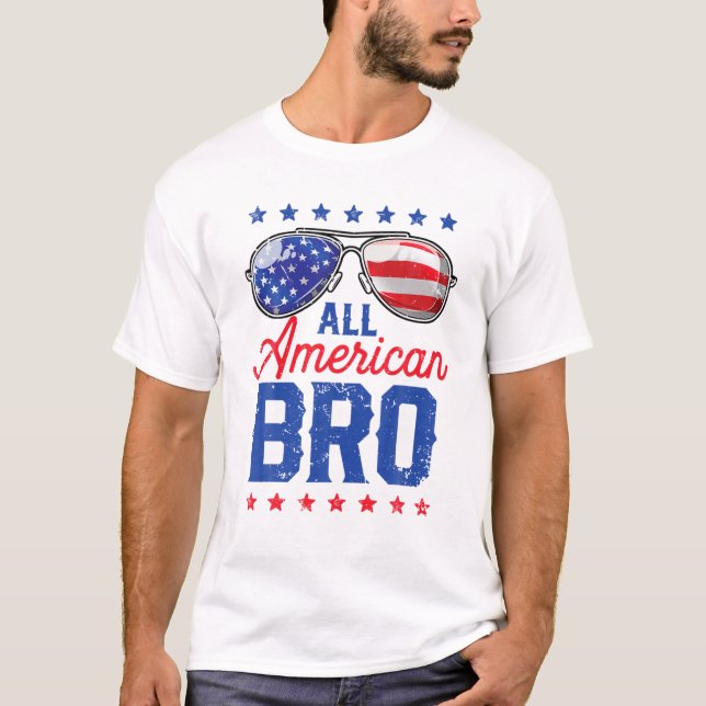 T-shirt Tous les américains Bro 4 juillet Hommes Famille C (Devant)