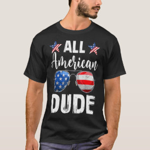 T-shirt Tous les Américains Dude Matching Famille Quatrièm