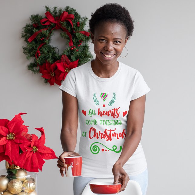 T-shirt Tous Les Coeurs Se Réunissent À Noël Femmes (All Hearts Come Together At Christmas Women's T-Shirt)