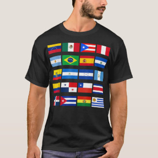 T-shirt Tous les drapeaux latino-américains Patrimoine his