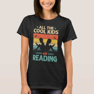 T-shirt Tous les enfants Cool lisent Retro Book Reader Ne