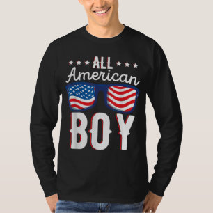 T-shirt Tous Les Enfants Garçon Américain Quatrième De Jui