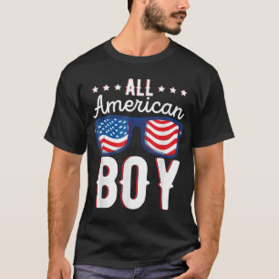 T-shirt Tous Les Enfants Garçon Américain Quatrième De Jui