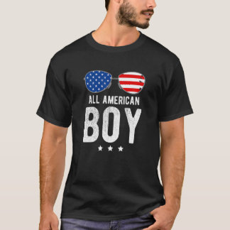 T-shirt Tous Les Garçons Américains Avec Lunettes De Solei