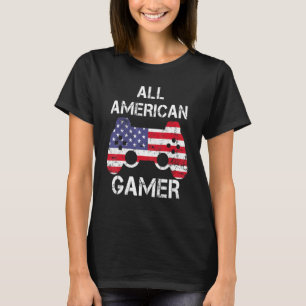 T-shirt Tous les jeux vidéo américains Gamer Us Flag 4th J