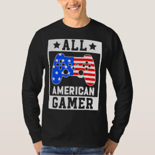 T-shirt Tous les joueurs américains Jeu vidéo Drapeau Amér