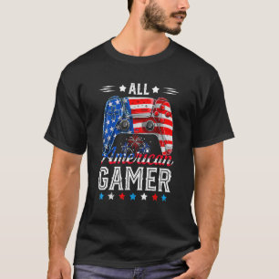 T-shirt Tous les joueurs américains Jeu vidéo Drapeau Amér
