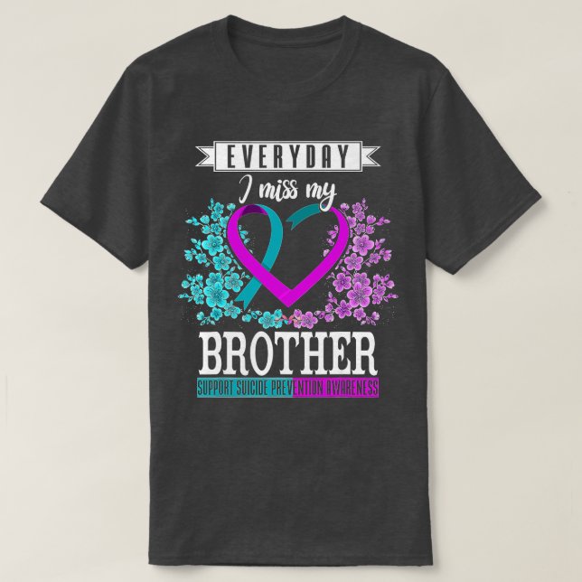 T-shirt Tous Les Jours, Mon Frère Prévention Suicide Awar  (Design devant)