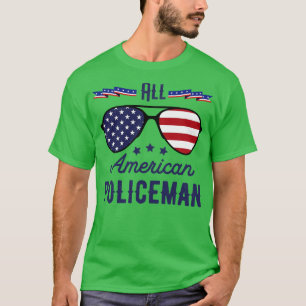 T-shirt Tous les policiers américains 4 juillet lunettes d