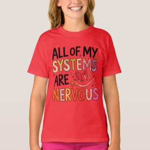 T-shirt Tous les systèmes oiseau drôle nerveux