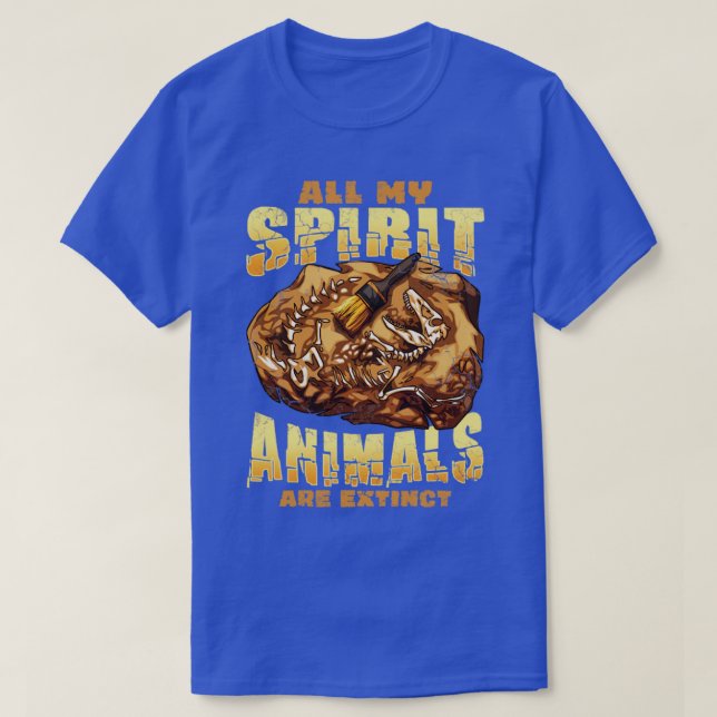 T-shirt Tous Mes Animaux D'Esprit Sont Des Dinosaures Exti (Design devant)