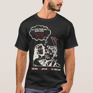 T-shirt Tous nos problèmes commencent par les hommes Menst