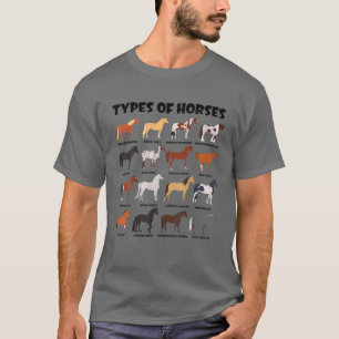 T-shirt Tous Types De Chevaux Élevent Amusant Riding Lover