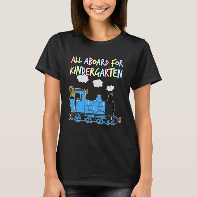 T-shirt Tout À Bord Du Kindergarten Steam Train Premier Jo (Devant)