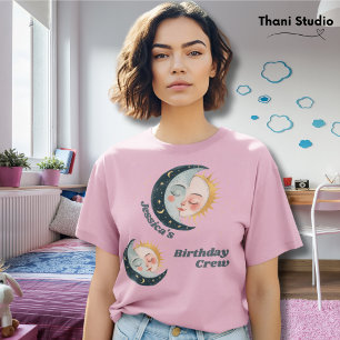 T-shirt Tout âge Pyjama céleste Vintage Anniversaire rose