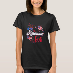 T-shirt Tout Américain Bob Femmes Drapeau Américain 4 juil