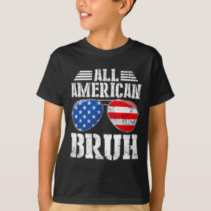T-shirt Tout Américain Bruh Joyeux 4 juillet Garçons Patri