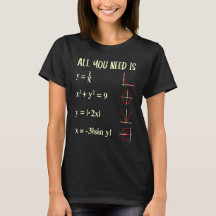 T-shirt Tout Ce Dont Vous Avez Besoin Est Love Math Foncti