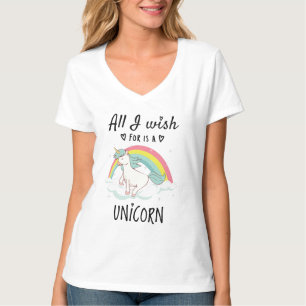 T-shirt Tout ce que je souhaite est une licorne