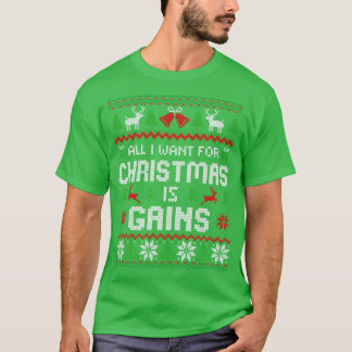 T-shirt Tout ce que je veux pour Noël, c'est des gains