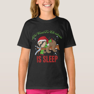 T-shirt Tout Ce Que Je Veux Pour Noël, C'Est Le Sommeil D