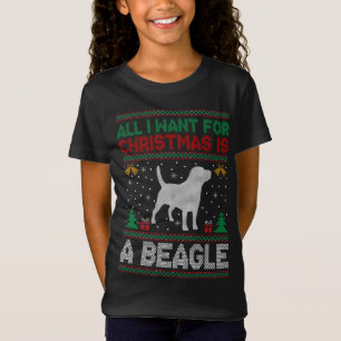 T-Shirt Tout Ce Que Je Veux Pour Noël, C'Est Un Chien Beag