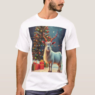 T-shirt Tout ce que je veux pour Noël, c'est une chèvre