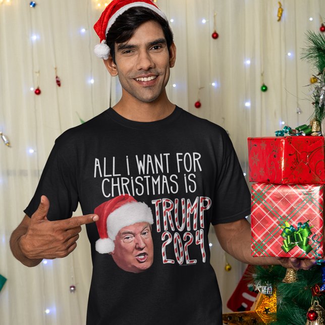 T-shirt Tout ce que je veux pour Noël est Trump 2024 (Créateur téléchargé)
