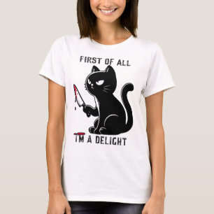 T-shirt Tout d'abord, je suis un délicieux homme de chats 